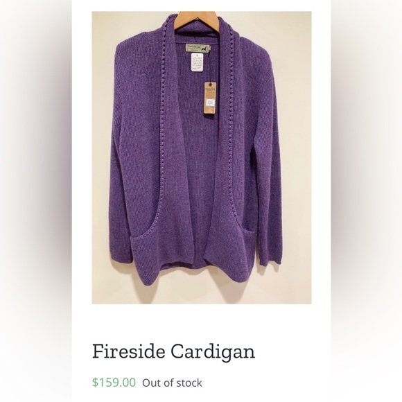 Women’s Peruvianan Link Alpaca cardigan sweater XL purple open front. Repaired - Picture 15 of 15